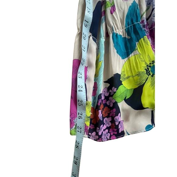 Trina Turk Silvery Floral Tiered Shift Dress Small - Picture 14 of 14